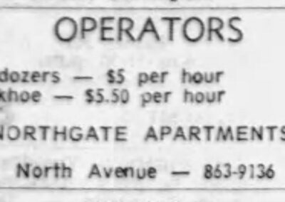 Ad for Operators of Bulldozers $5hr and Backhoe $5.50/hr