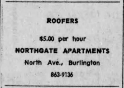 Ad or roofers at Northgate $5/hr
