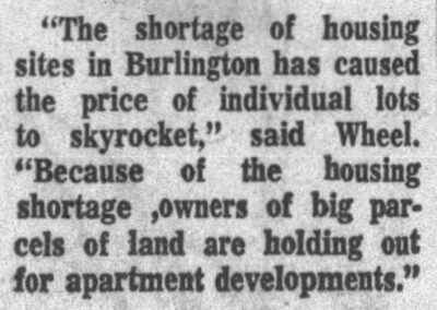 "The shortage of housing has caused the price of lots to skyrocket"
