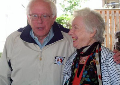 Bernie Sanders with resident